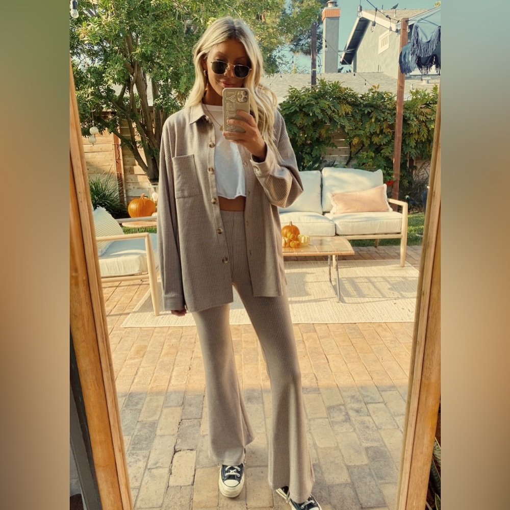 12th Tribe x TheSaltyBlonde Taupe Geo Pants